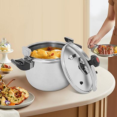 27.47qt Stovetop Pressure Cooker Secure Locking System Multi Stove Compatible