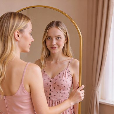 Arched Full Length Floor Mirror Leaning or Wall Mounted 71"L x 32"W