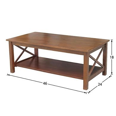 Espresso Hardwood Coffee Table with Durable Finish and Easy Care Surface