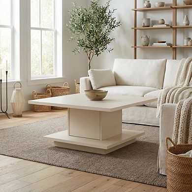 White Wood Coffee Table with MDF and Honeycomb Composite Board Construction