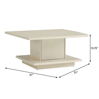 White Wood Coffee Table with MDF and Honeycomb Composite Board Construction