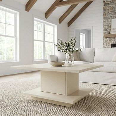 White Wood Coffee Table with MDF and Honeycomb Composite Board Construction
