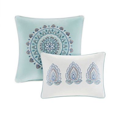 8 Piece Queen Size Comforter Set, Cotton Reversible Comforter, Floral Design