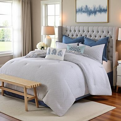 8 Piece Queen Size Comforter Set, Cotton Reversible Comforter, Floral Design