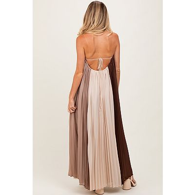 plan c colorblock pleated maxi dress Plan C - Plan C Dress in Black Melange 42 / 6 US