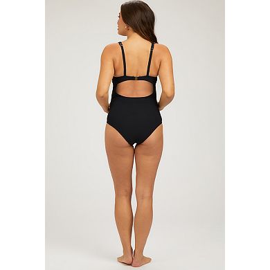 Maternity Scallop Trim One Piece Swimsuit