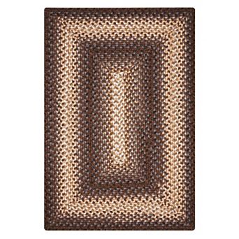 Homespice Driftwood Braided Rug Washable Indoor/Outdoor Black/Brown/Tan/Gray Rug