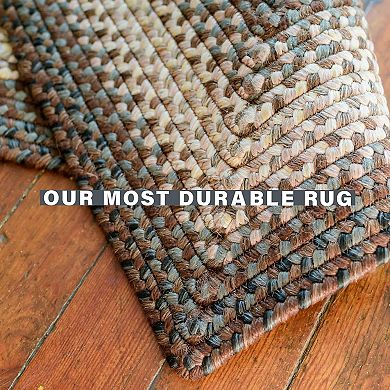Homespice Driftwood Braided Rug Washable Indoor/Outdoor Black/Brown/Tan/Gray Rug