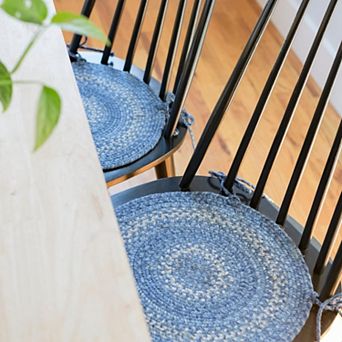 Homespice Premium Jute Braided Indoor Chair Pads (15" x 15"), Set of 2
