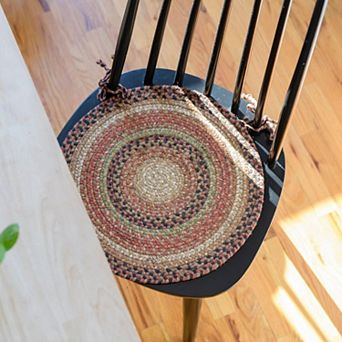 Homespice Premium Jute Braided Indoor Chair Pads (15" x 15"), Set of 2