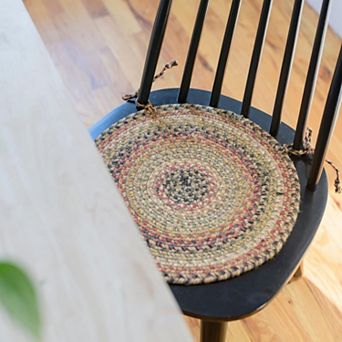 Homespice Premium Jute Braided Indoor Chair Pads (15" x 15"), Set of 2