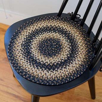 Homespice Premium Jute Braided Indoor Chair Pads (15" x 15"), Set of 2