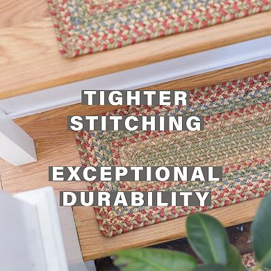 Premium Jute Braided Indoor Stair Treads, Oval/Rectangular, 8" x 28" (Set of 13)