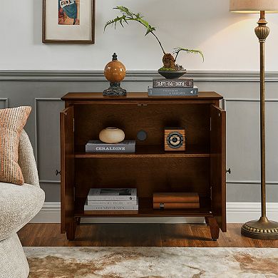 TEINIE 33.6" Retro Buffet Cabinet with Geometric Doors