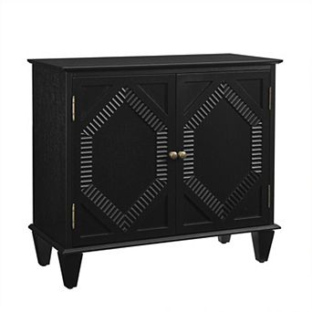 TEINIE 33.6" Retro Buffet Cabinet with Geometric Doors