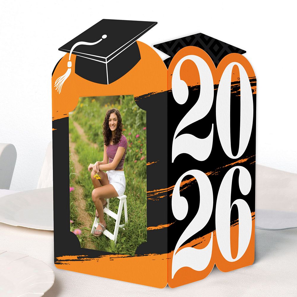 Big Dot of Happiness Orange 2026 Graduation Photo Holder, 4x6 Picture ...