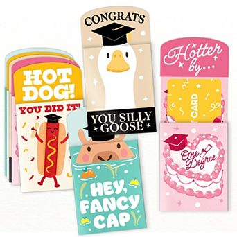 Big Dot of Happiness Assorted Funny Graduation Gift Card Holders, Nifty Gifty Pack, 8 ct