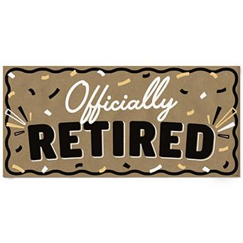 Happy Retirement Kraft Paper Banner, Officially Retired Party Printed Party Sign Decoration 1 ct