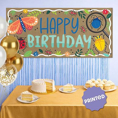 Buggin' Out Birthday Kraft Paper Banner, Colorful Insects & Bug-Themed Printed Party Decor 1 Ct