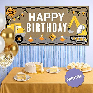 Dig It - Construction Kraft Paper Banner, Construction Truck Printed Party Decor 1 Count