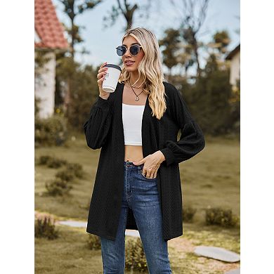 Women's Long Sleeve Cardigan Open Front Casual Lightweight Sweaters