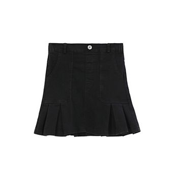 Girls Denim Skirts Elastic Waist Pleated Jean Skirt