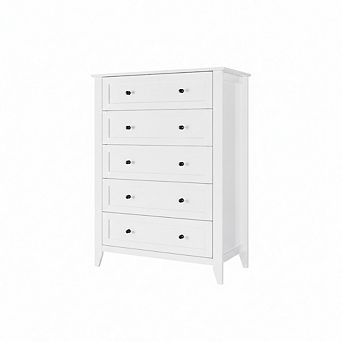 5 Drawer Dresser for Bedroom, Tall Dresser with Deep Drawers & Metal Knobs, for Entryway, Hallway