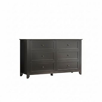 6 Chest of Drawer Dresser, Modern and Stylish Dresser, Nickel Round Handle,for Bedroom, Living Room