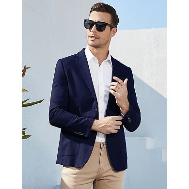Men's Casual Blazer Slim Fit Lightweight Jacket Casual Coat Buttons Suit Jackets