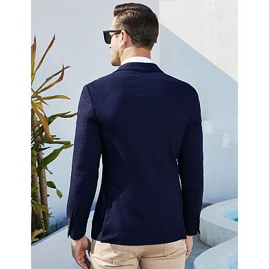 Men's Casual Blazer Slim Fit Lightweight Jacket Casual Coat Buttons Suit Jackets