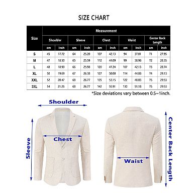 Men's Casual Blazer Slim Fit Lightweight Jacket Casual Coat Buttons Suit Jackets