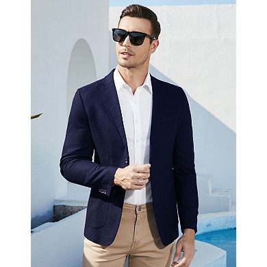 Men's Casual Blazer Slim Fit Lightweight Jacket Casual Coat Buttons Suit Jackets