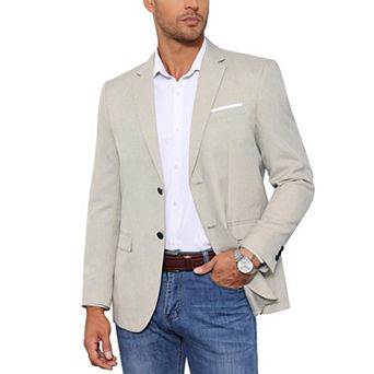 Men's Casual Blazer Sport Coat Lightweight Two Button Business Jackets