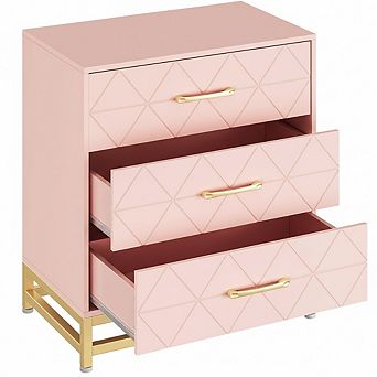 3-Drawer Wide Bedroom Dresser, with Metal Handles & Sturdy Legs, for Living Room, Entryway