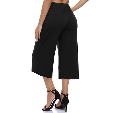 Women's High Waisted Lounge Pants Wide Leg Cropped Sweatpants