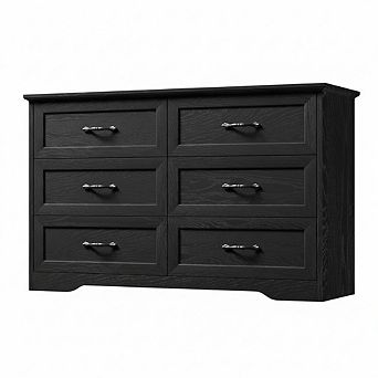 6 Drawers Dresser for Bedroom,Chest of Drawers with Wide Metal Handle, for Bedroom,Living Room