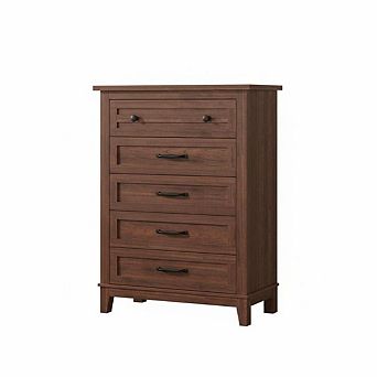 5-Drawer Dresser-41.3"Tall Vertical Wooden,Freestanding Closet Chest with Large Storage for Bedroom