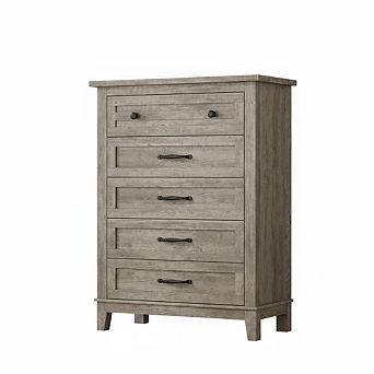 5-Drawer Dresser-41.3"Tall Vertical Wooden,Freestanding Closet Chest with Large Storage for Bedroom