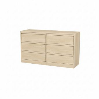 6 Drawer Dresser, 47 in Wide 6 Chest of Drawers with Large Storage, for Living Room, Nursery