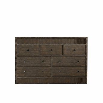 7 Drawer Dresser - Wooden Fluted Chest, Modern Storage Organizer for Bedroom Living Room
