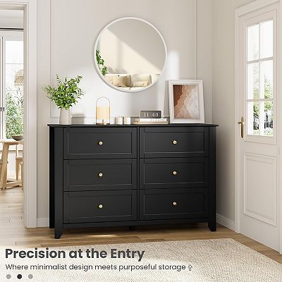 6 Drawer Dresser for Bedroom,Modern Wooden Chests of Drawers for Entryway,  Hallway