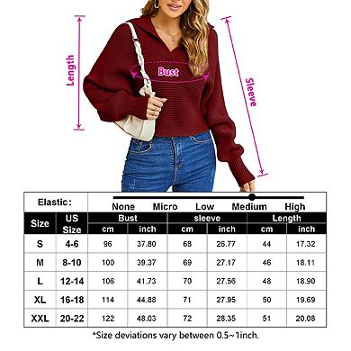 Women Soild Polo V Neck Long Puff Batwing Sleeve Knitwear Pullover Sweater Jumper Tops
