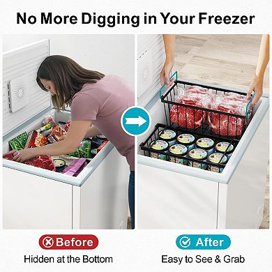 Heavy-Duty Stackable Wire Baskets for 7 Cu.Ft Chest Freezer