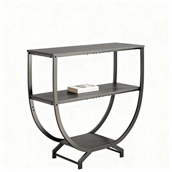 Industrial-style three-tier storage console table, rustic style