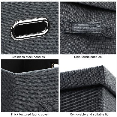 Heavy-Duty Foldable Storage Bins with Lids - 5 Pack