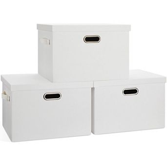 Heavy-duty Foldable Storage Bins with Lids - 3 Pack