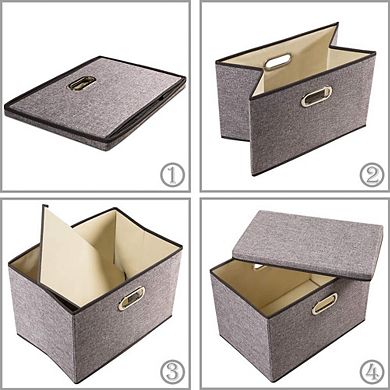 High Quality Linen Fabric Foldable Storage Bins - 5 Pack