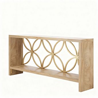 Industrial Console Table with Storage for Entryway or Living Room