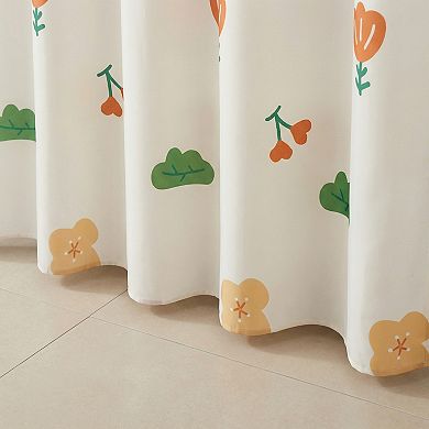 Printed Shower Curtain, Water Resistant Cute Patterns Bathroom Curtain with 12 Hooks, Good Drape