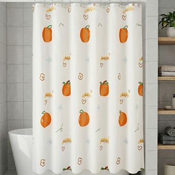 Printed Shower Curtain, Water Resistant Cute Patterns Bathroom Curtain with 12 Hooks, Good Drape